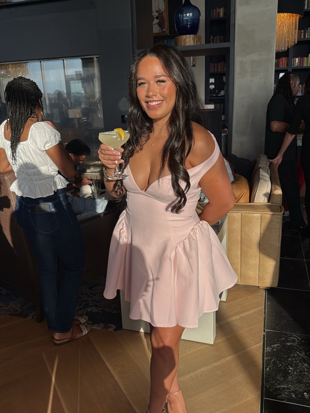 Women’s Off-Shoulder Pink Cocktail Dress